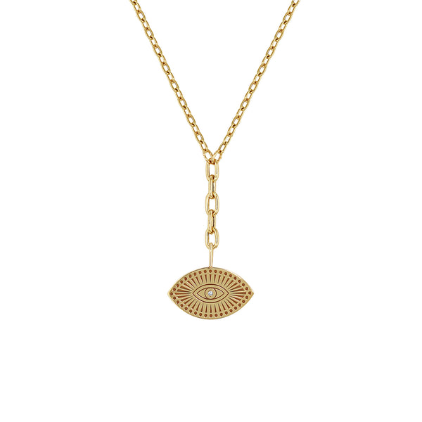 Zoë Chicco 14K Gold Large Mantra Lariat Necklace