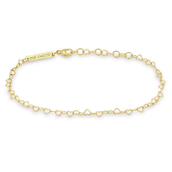 Zoë Chicco 14k Gold Heart & Double Link Chain Bracelet – ZOË CHICCO