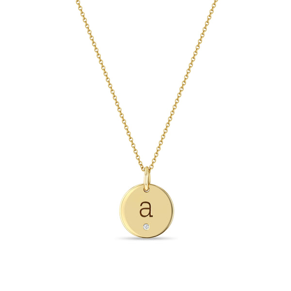 Zoë Chicco Engraved Initial Padlock Necklace
