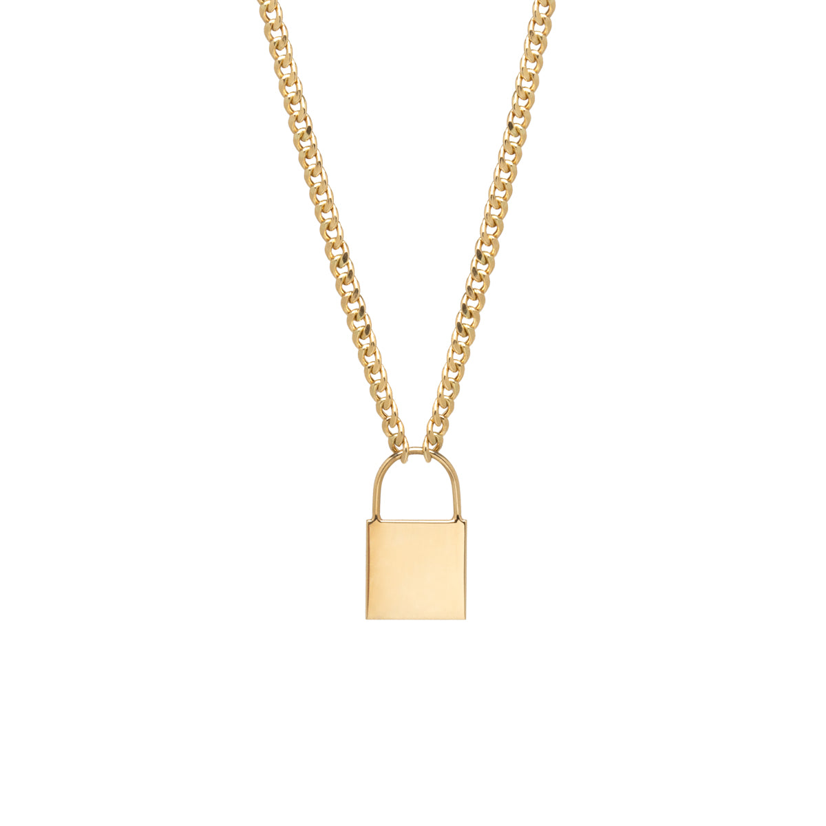 Chicco 14kt Gold Large Padlock Necklace