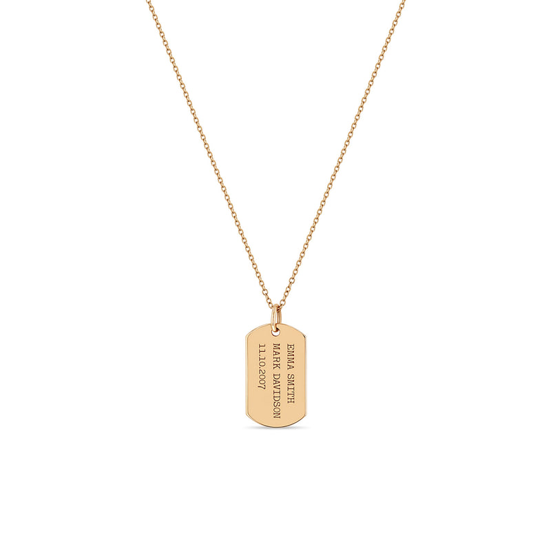 18K Gold Plated Large Stainless Steel Dog Tag