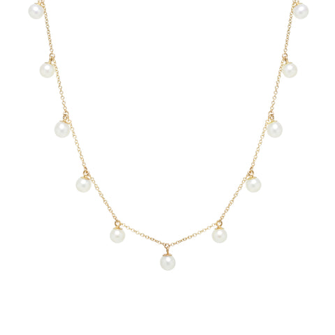 white pearl gold necklace