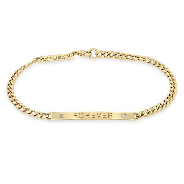 Zoë Chicco 14K Gold Initial Letter Xs Curb Chain Bracelet