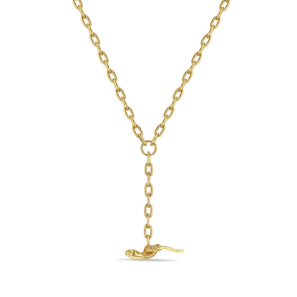 14K Yellow Gold Lock & Key Charm Necklace with Bar and Toggle