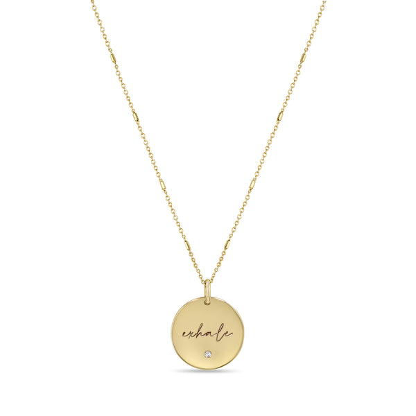 Amazon.com: GELIN Disc Station Necklace in 14K Solid Gold | 14k Yellow Gold  Station Necklace for Women, 18