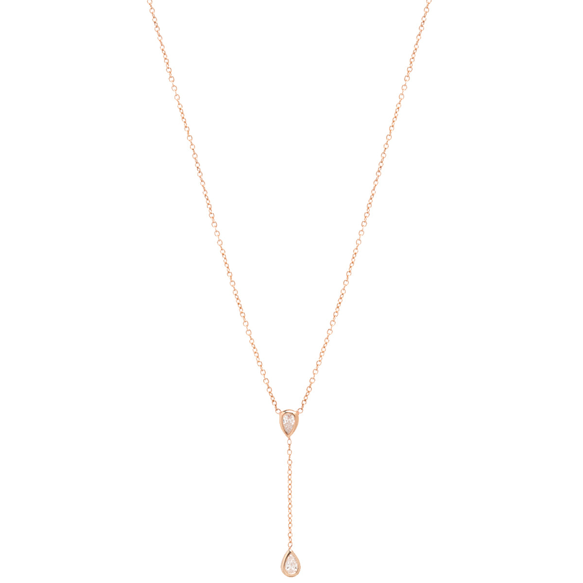 Zoë Chicco 14kt Gold Pear Diamond Drop Lariat Necklace – ZOË CHICCO