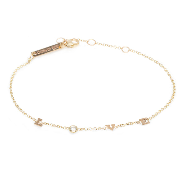 Zoë Chicco 14K Yellow Gold Initial Bracelet