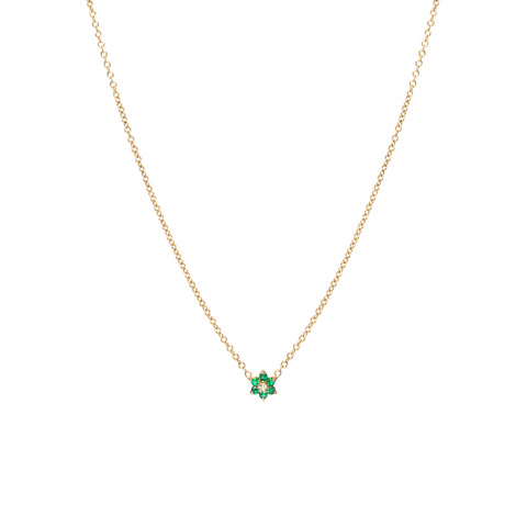 14k gold tiny prong set flower necklace 