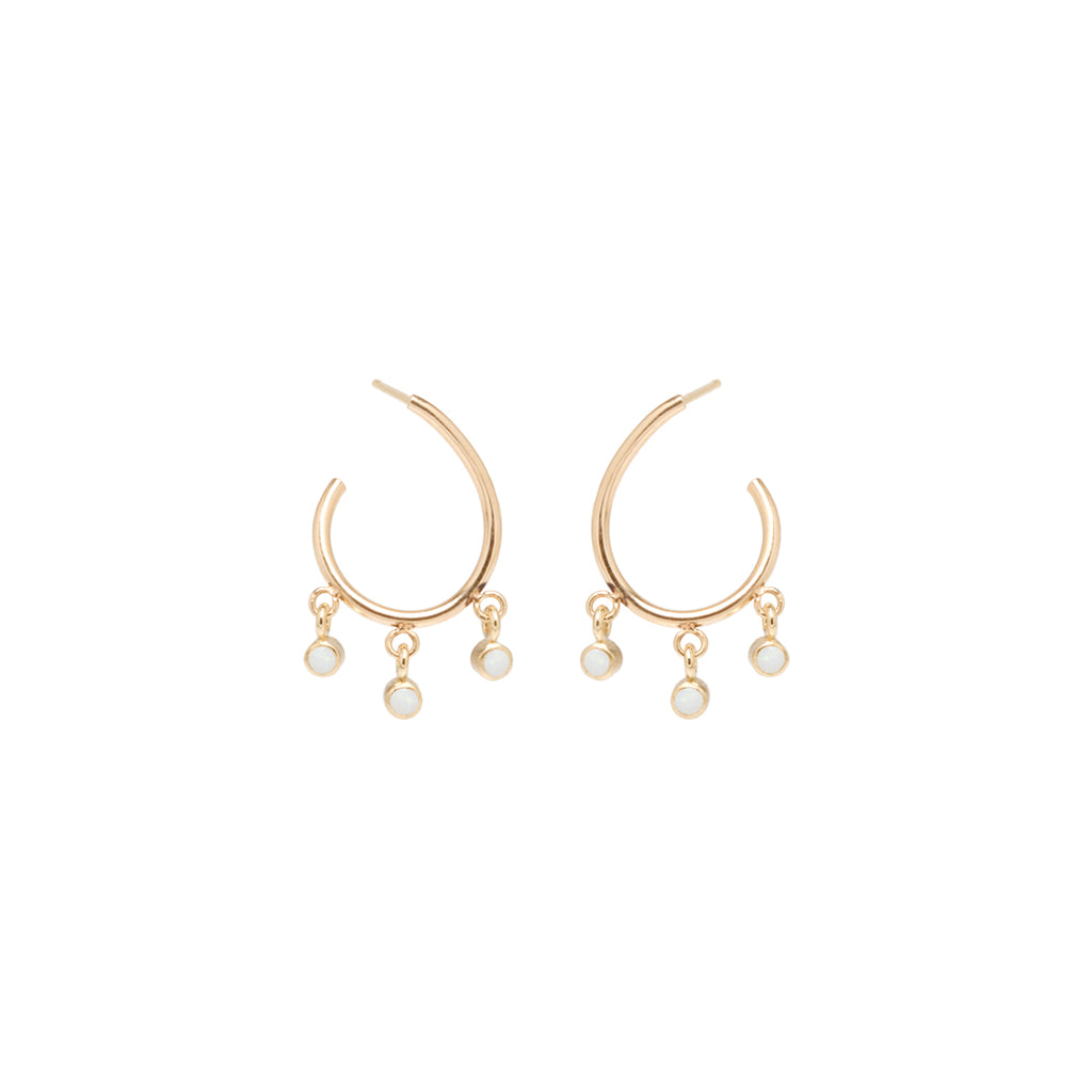 stud front dangle back earrings