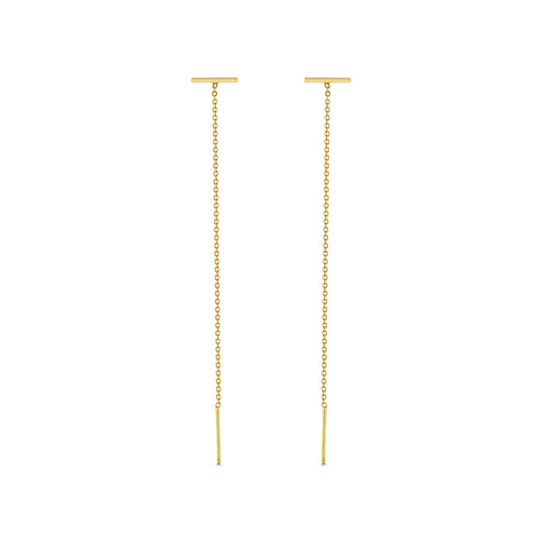 Zoë Chicco 14k Gold Thin Bar Stud Threader Earrings – ZOË CHICCO