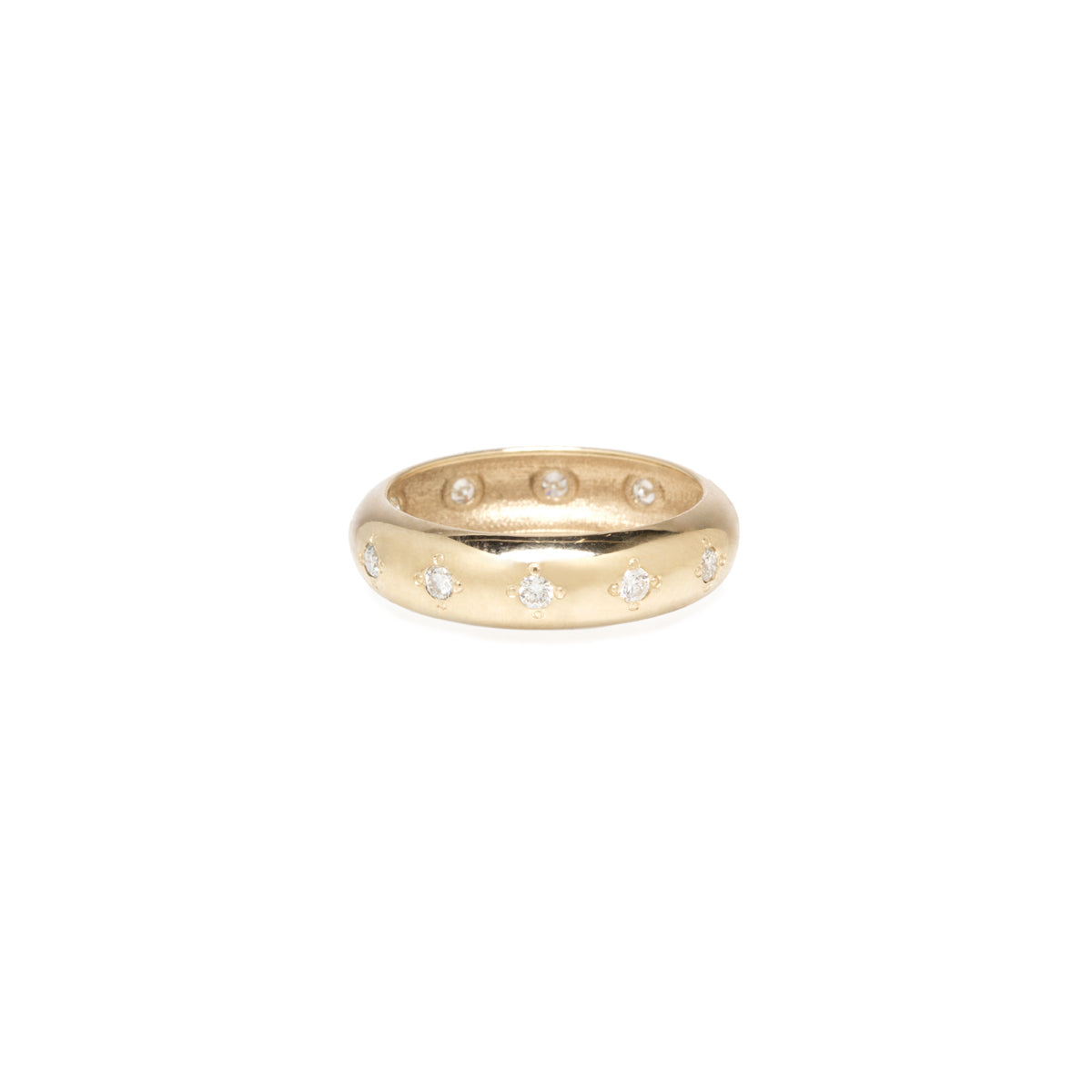 Zoë Chicco 14kt Gold Half Round Ring with 12 Star Set Diamonds – ZOË CHICCO