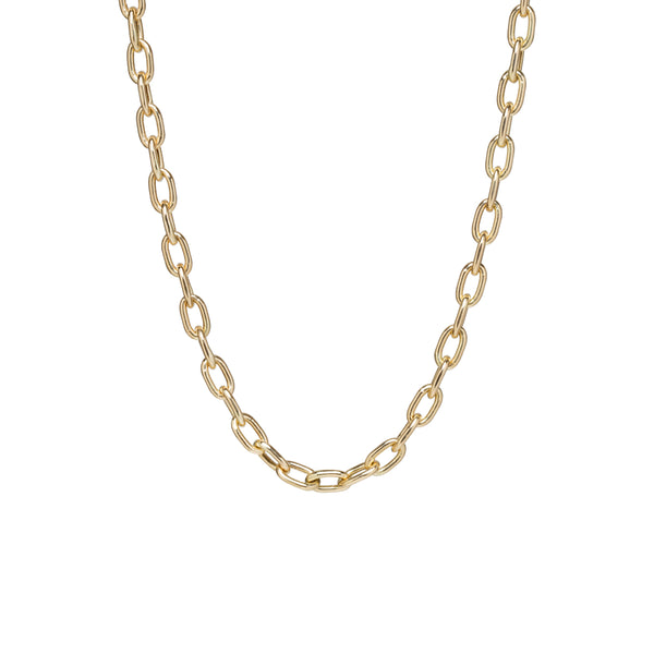 Zoë Chicco 14k Gold XL Square Oval Link Necklace With Swivel Clasp