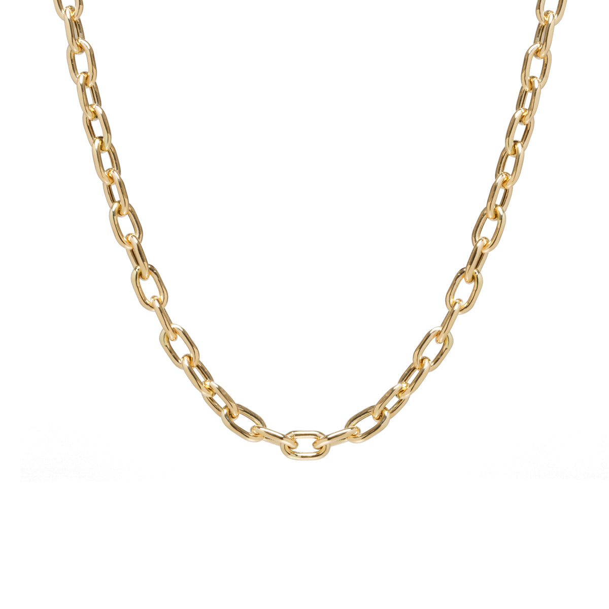 Zoë Chicco 14kt Gold Extra Large Square Oval Link Chain Necklace – ZOË ...