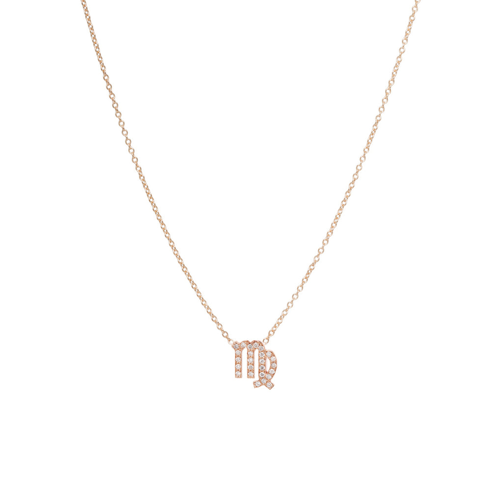 Zoe Chicco 14k Gold Midi Bitty Pavé Diamond Zodiac Necklace – ZOË CHICCO