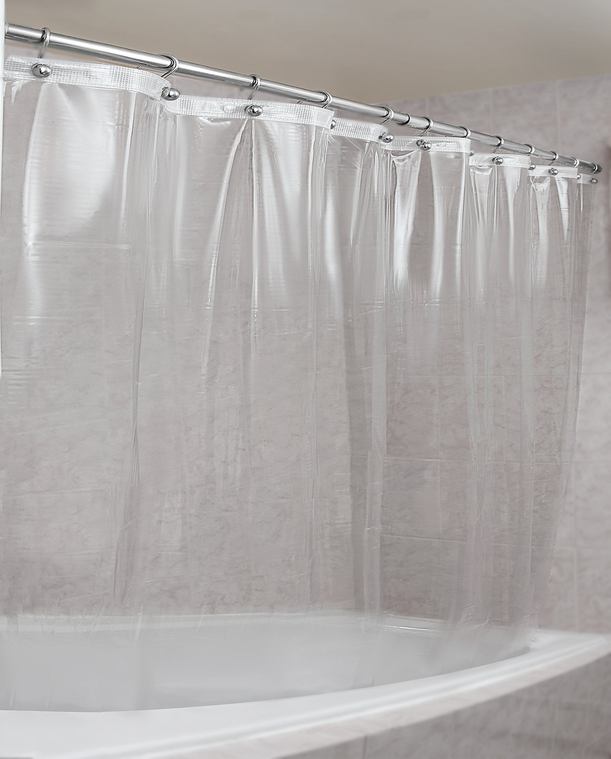 epica strongest mildew resistant shower curtain liner on the market 100 anti bacterial 10 gauge heavy duty liner waterproof 72x72 inches clear