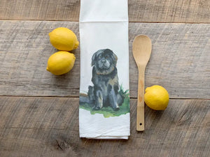 Watercolor Newfoundland Dog Flour Sack Tea Towel - BIG Gentle Dogs