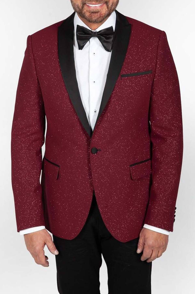 red sparkly suit jacket