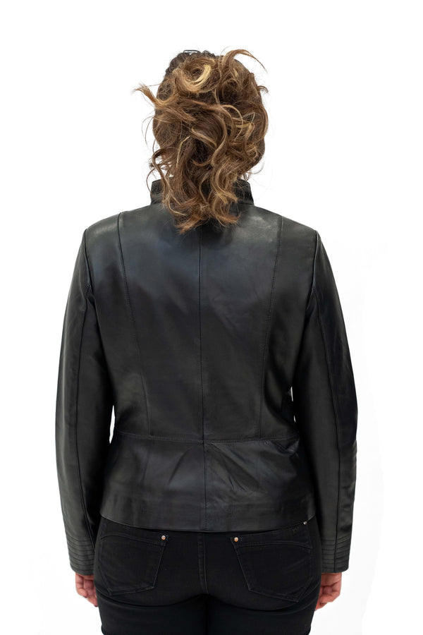 Cosiani Burgundy Gradient Leather Jacket M