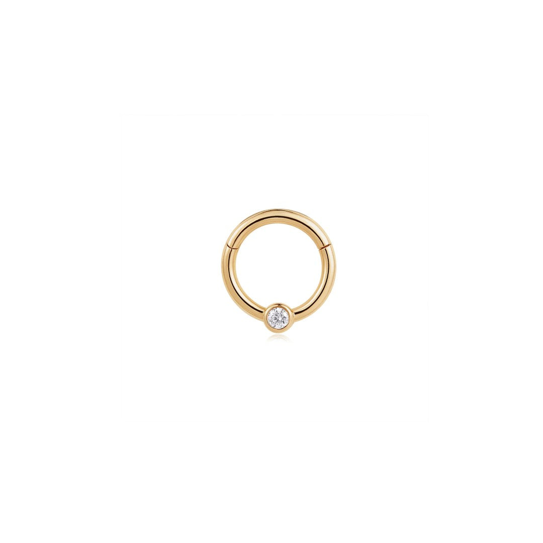 AURELIE GI Ivy White Sapphire Clicker Hoop