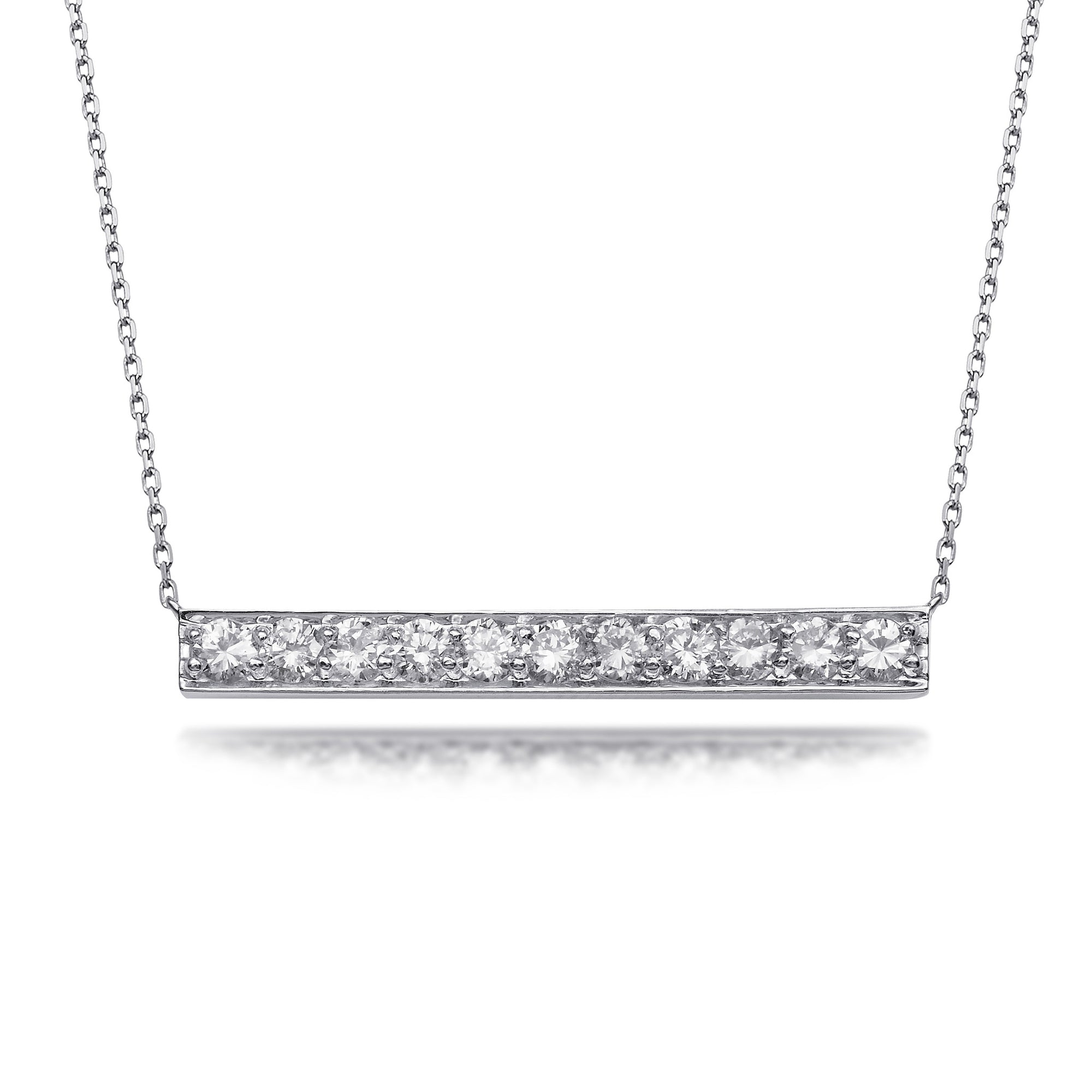 white gold diamond bar pendant