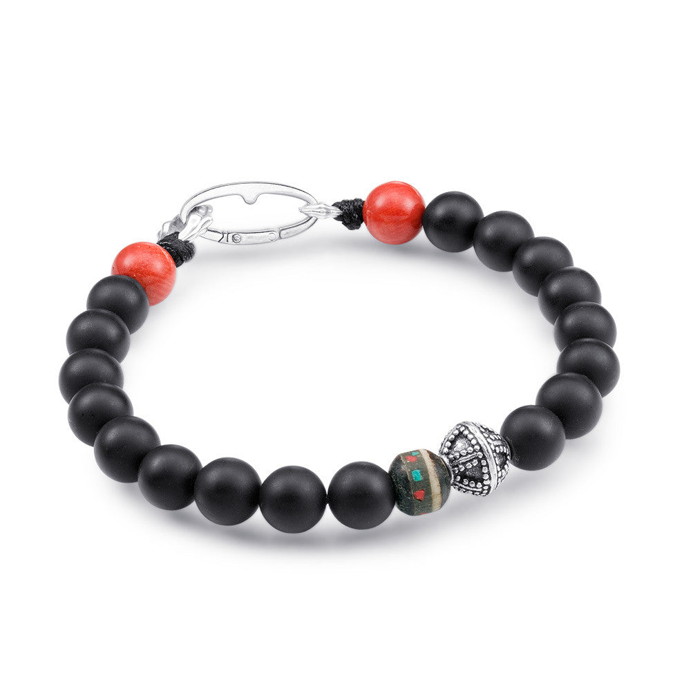 Scott Mikolay Men's Bracelet Black Onyx and Red Coral - Desires by Mikolay