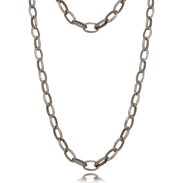 Raw Diamond Oval Link Long Wrap Necklace - Desires by Mikolay