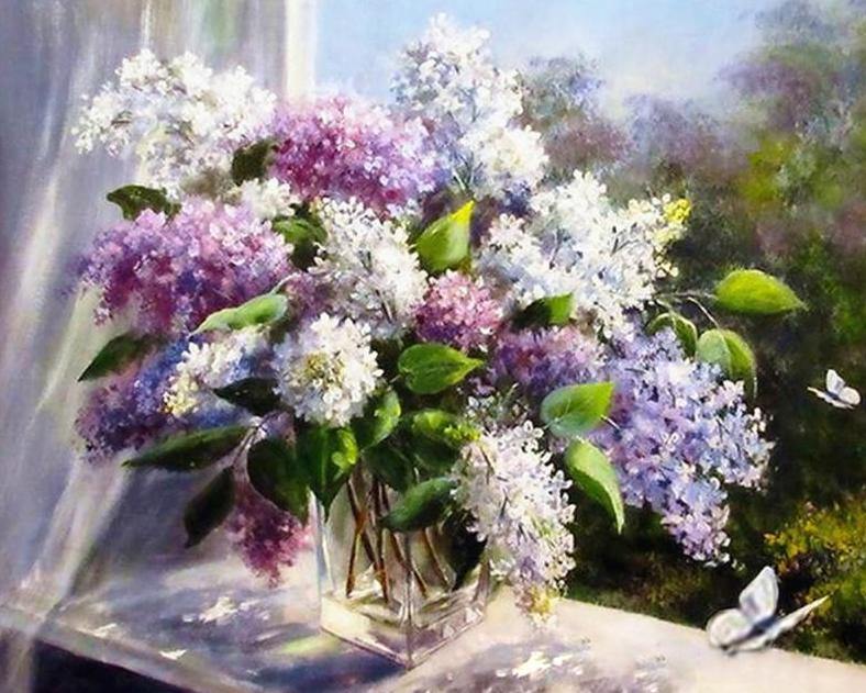 beautiful flower vase painting
