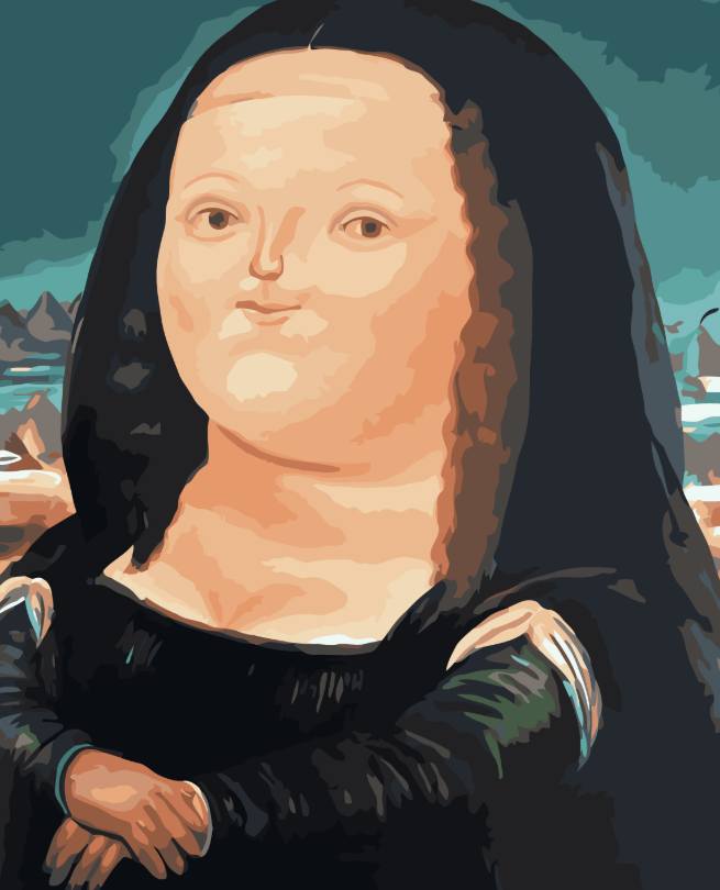Cartoon Mona Lisa - Paint by Numbers Home