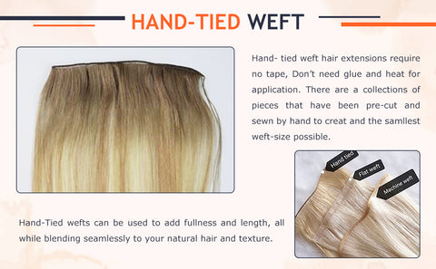 hand tied virgin weft