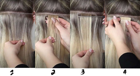 how to apply tape in hair