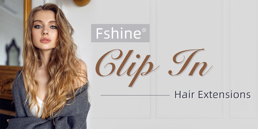 Fshine clip in remy human hair extensions