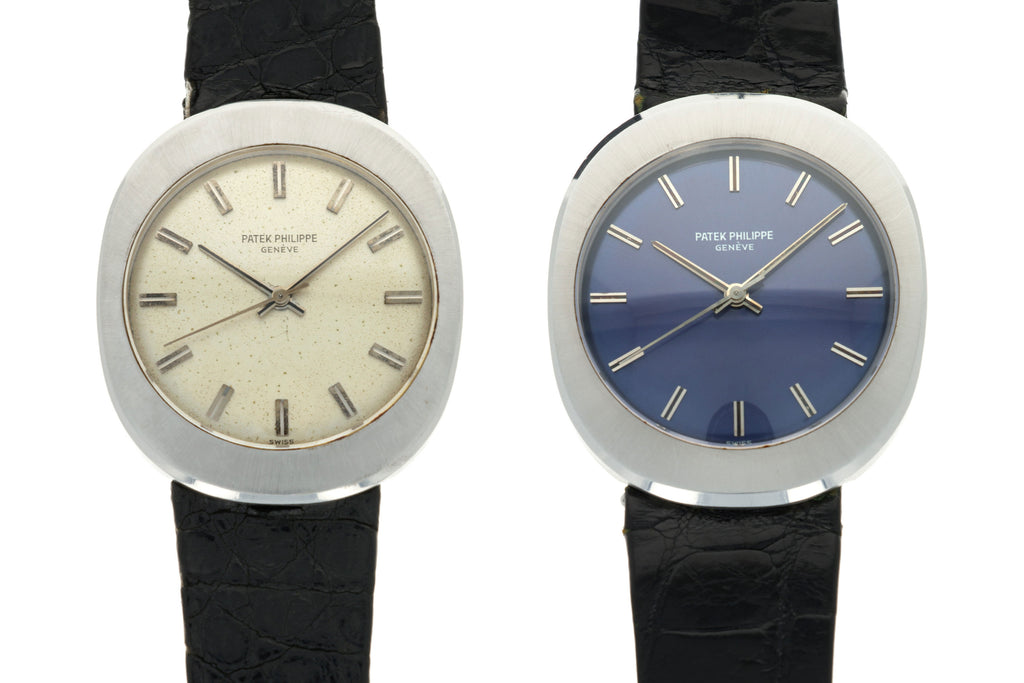 Two Patek Philippe 3580 watches blue dial and silver dial