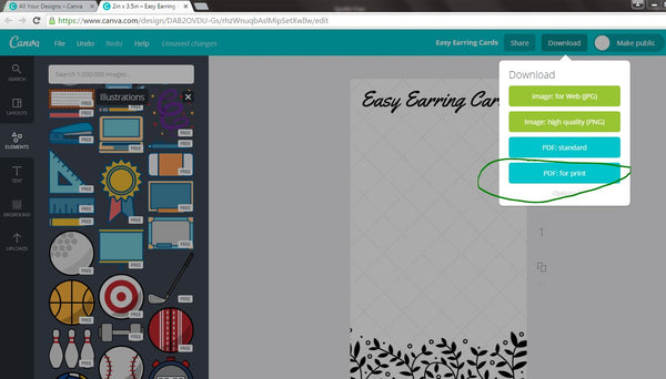 How to design your own earring cards with Canva – Easy Earring Cards