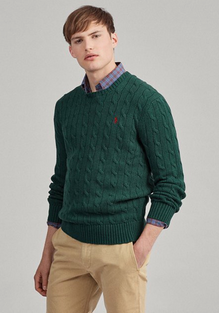 ralph lauren cable knit sweater green