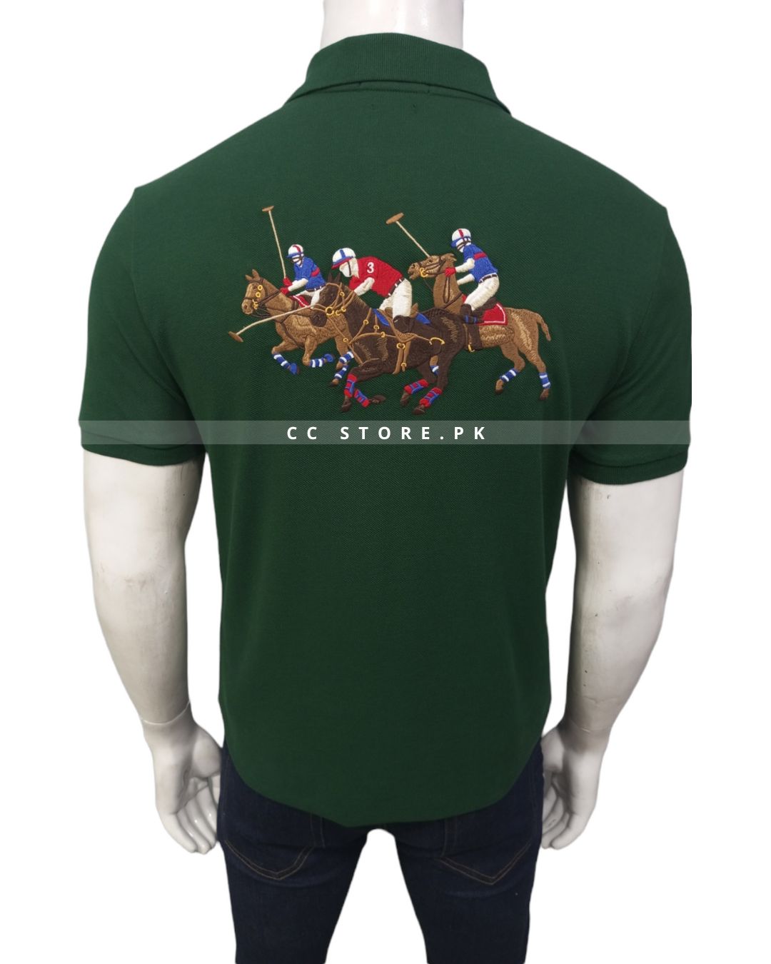 RL Custom Slim Fit Triple Pony Back Logo Green Polo – Clothing Call - Your  Multi Brand Store.