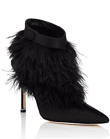 ostrich fur boots