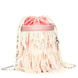 fringe bucket purse