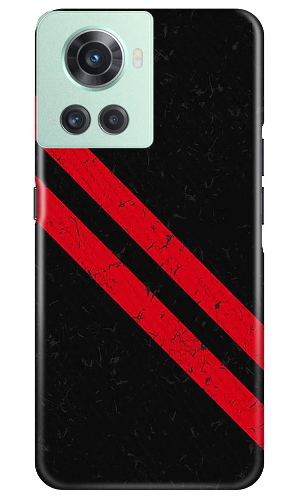 Black Red Pattern Mobile Back Case for OnePlus 10R 5G (Design - 332)