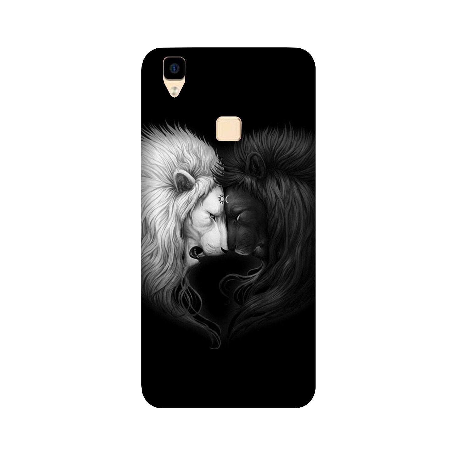 Dark White Lion Case for Vivo V3  (Design - 140)