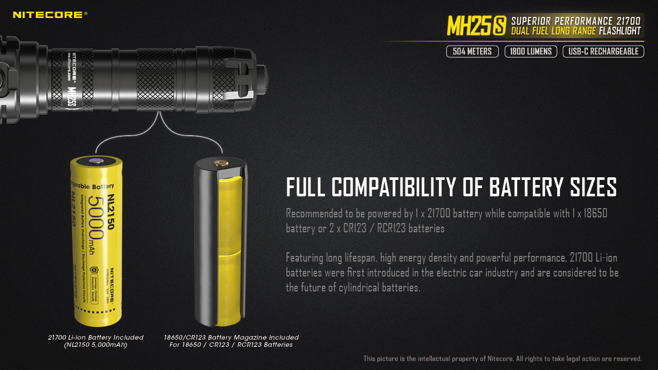 nitecore flashlight mh25s