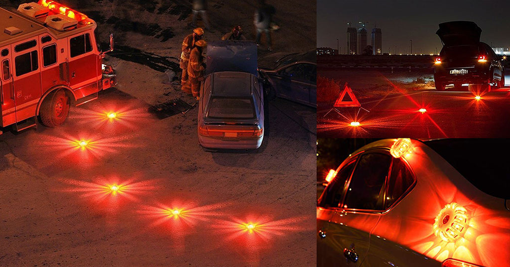 HardwareCity Emergency Blinking Light For Road Safety, 15 LED, Orange (Magnetic)
