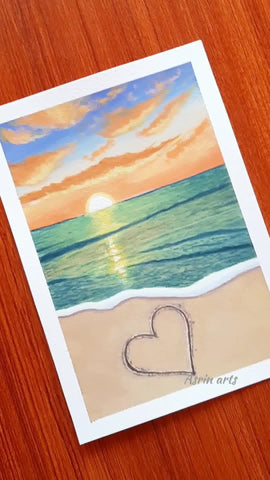 sunrise beach painting in Menorah Sketchbook