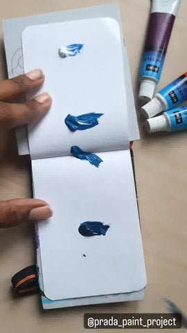 underwater painting, three colours mixing