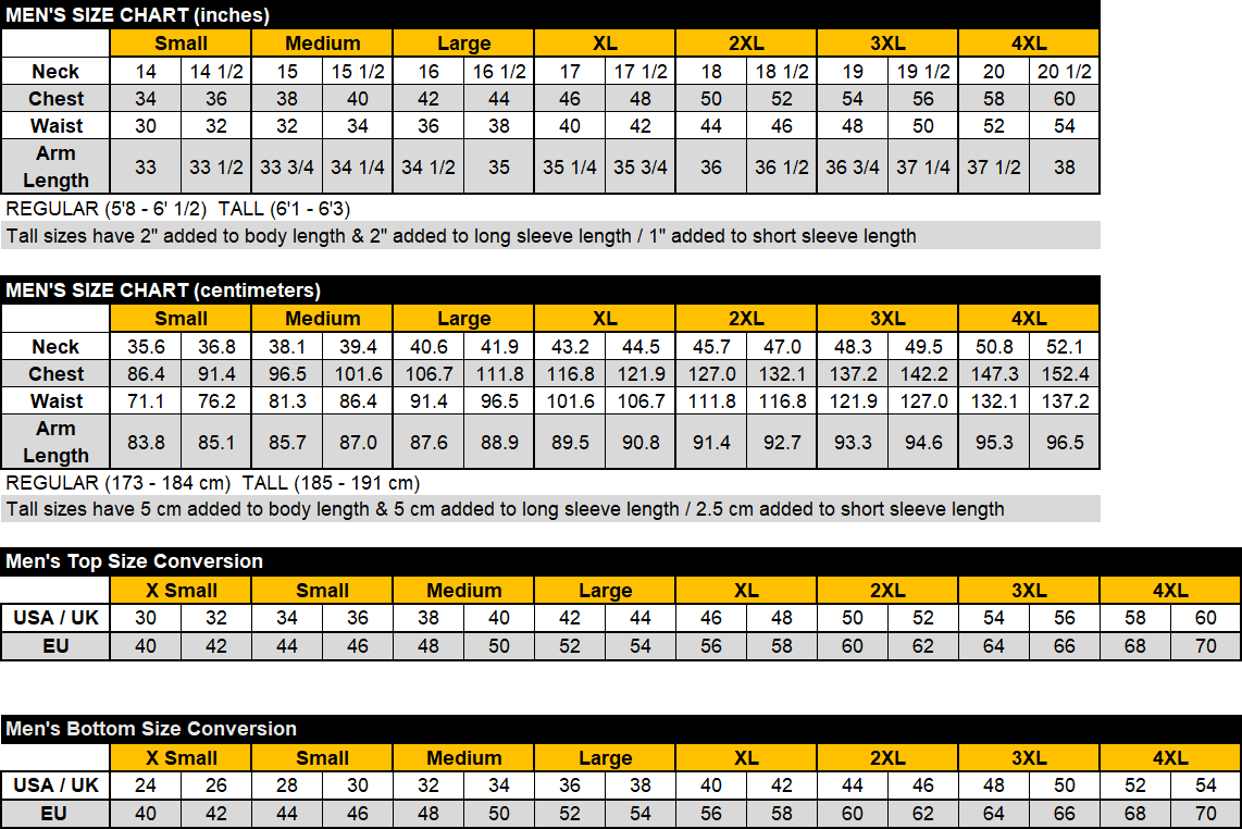 Size Charts