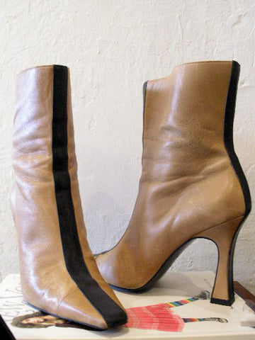 chanel two tone ankle boots