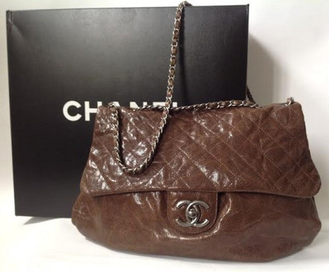 chanel bombay bag brown leather 