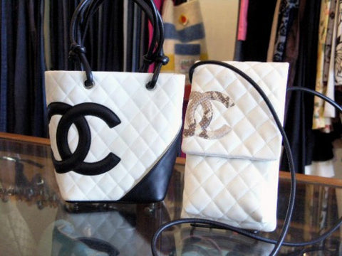 chanel cambon black white python crossbody bag