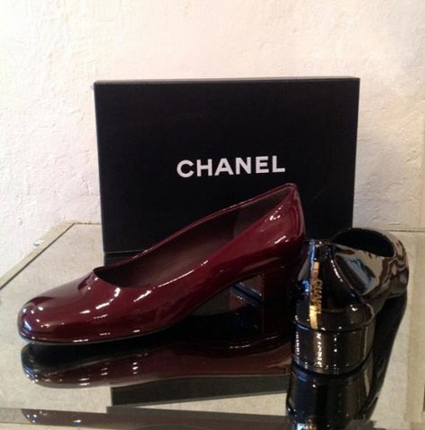chanel patent leather flats