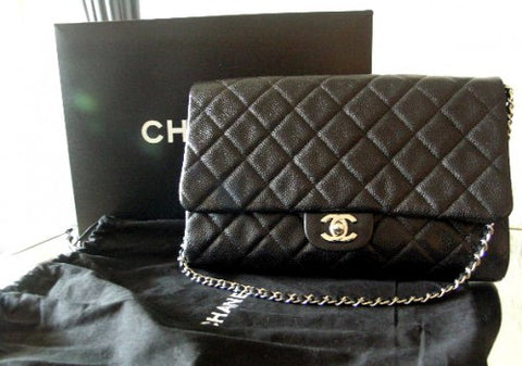  Chanel Flap black caviar leather, silver hardware. Brand new!