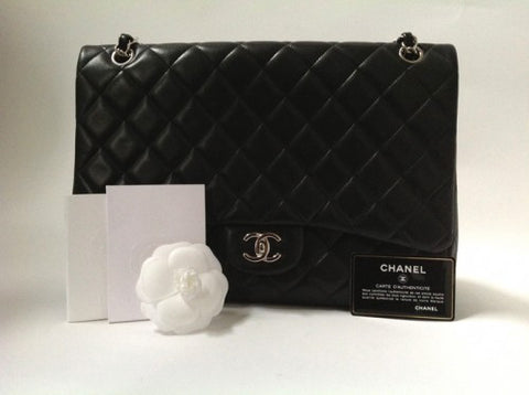 chanel maxi flap black leather